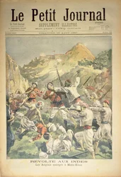 インドの反乱：マラカーンで包囲されたイギリス人、「ルプチジャーナル」の表紙、1897年8月15日